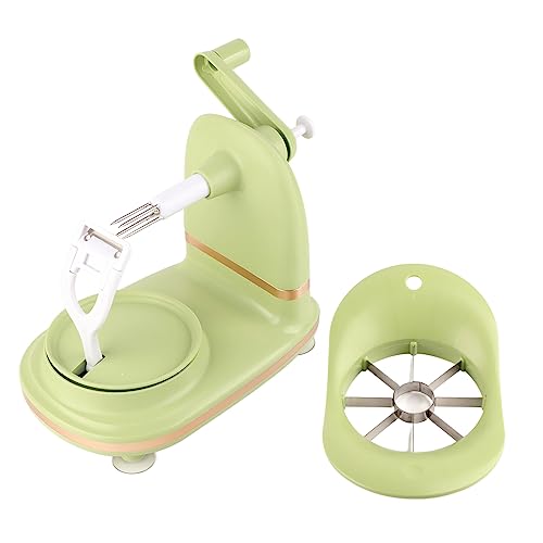 Obstschälmaschine, Handkurbel, Mehrzweckschäler mit Obstschneider, Apfelschäler aus PP-Edelstahl für die Küche (hellgrün) von Ausla
