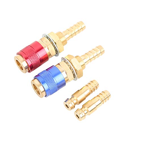 Wassergekühlte & Gas Adapter Schnellkupplung, 2 stücke 8mm Gas Schnellkupplung, Rot und Blau Schnellverbinder-Set, für MIG TIG Welder Fackel verwendet werden von Ausla
