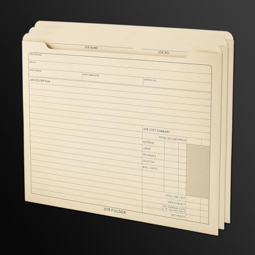 AUSOLEIL Jobmappen, Manila-Aktenhüllen, strapazierfähig, vorgedruckt, 29,8 x 24,1 cm, verfolgen Sie den Auftragsfortschritt, Kundenkorrespondenzen und berechnen Sie Kosten, 25 Ordner AUSOLEIL Jobmappen, Manila-Aktenhüllen, strapazierfähig, vorgedruckt, 29,8 x 24,1 cm, verfolgen Sie den Auftragsfortschritt, Kundenkorrespondenzen und berechnen Sie Kosten, 25 Ordner von Ausoleil