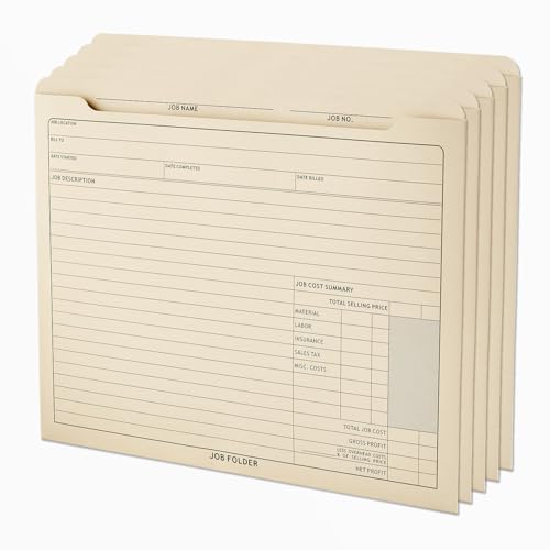 AUSOLEIL Jobmappen, Manila-Aktenhüllen, strapazierfähig, vorgedruckt, 29,8 x 24,1 cm, verfolgen Sie den Auftragsfortschritt, Kundenkorrespondenzen und berechnen Sie Kosten, 50 Ordner AUSOLEIL Jobmappen, Manila-Aktenhüllen, strapazierfähig, vorgedruckt, 29,8 x 24,1 cm, verfolgen Sie den Auftragsfortschritt, Kundenkorrespondenzen und berechnen Sie Kosten, 50 Ordner von Ausoleil