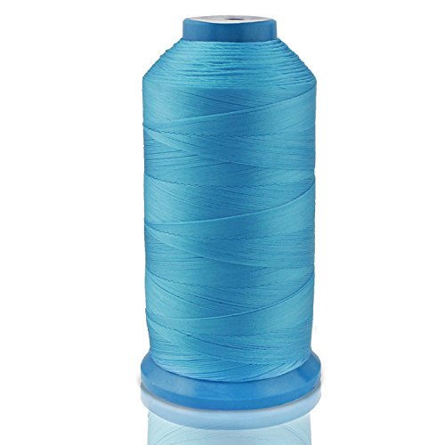 Aussel Bonded Nylon Nähgarn 1500 Yard Größe T70# 69 für die Polsterung, Außenmarkt, Drapierung, Friesen, Gepäck, Geldbörsen (Light Blue) von Aussel