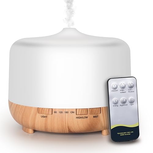 Austepax 500ml Ätherisches Öl Diffusor, Aroma Duftöle Aromatherapie Diffuser Ultraschall kalten Nebel Befeuchter, 8 Farben Weiches Licht Modus Trockenes Wasser Automatisch Abschalten - Gelb Austepax 500ml Ätherisches Öl Diffusor, Aroma Duftöle Aromatherapie Diffuser Ultraschall kalten Nebel Befeuchter, 8 Farben Weiches Licht Modus Trockenes Wasser Automatisch Abschalten - Gelb von Austepax