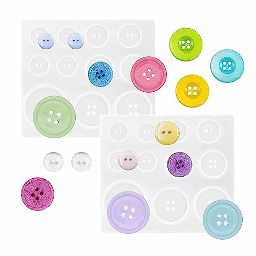 2 Stück runde Knopf-Silikonform, Charms, Epoxidharz-Form für Harz, Schmuck, Gießform, DIY, Handwerk, Dekorationen, Werkzeug von Auswalar
