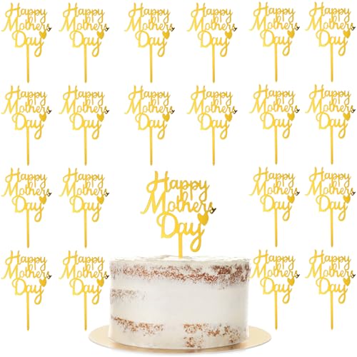 Cupcake-Aufsätze zum Muttertag, glitzernd, goldfarben, Herz, Liebe, Mutter, Geburtstag, Cupcake-Picks, Dekorationen für Happy Mother's Day Motto-Party, Kuchendekorationen, 20 Stück Cupcake-Aufsätze zum Muttertag, glitzernd, goldfarben, Herz, Liebe, Mutter, Geburtstag, Cupcake-Picks, Dekorationen für Happy Mother's Day Motto-Party, Kuchendekorationen, 20 Stück von Auswalar