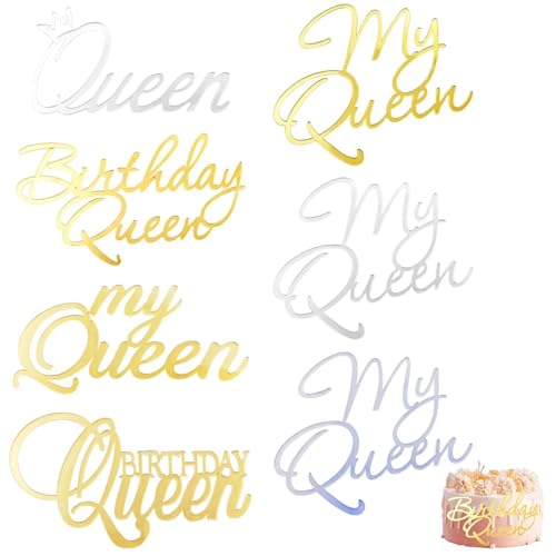 Tortenaufsatz "My Queen" aus Acryl, goldfarben und silberfarben, 7 Stück Tortenaufsatz "My Queen" aus Acryl, goldfarben und silberfarben, 7 Stück von Auswalar