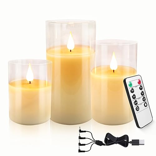 Led kerzen aufladbar, LED-Kerzen mit FernbedienungTimer-Funktion, Kunststoff Flammenlose Kerzen, Dekorative Kerzen mit Flackernder Flamme, Bewegliche Outdoor Led Flamme Kerzen,3-er Set Led kerzen aufladbar, LED-Kerzen mit FernbedienungTimer-Funktion, Kunststoff Flammenlose Kerzen, Dekorative Kerzen mit Flackernder Flamme, Bewegliche Outdoor Led Flamme Kerzen,3-er Set von Autbye