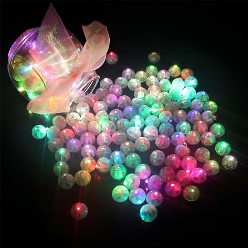 Auting 50 Stück LED luftballon Lichter,luftballon led Bunt,Mini Led Ballonlichter Ballon,LED Ballons Lichter für luftballon girlande,Geburtstagsdeko,Papierlaterne Hochzeit Neujahr Weihnachtsdekoration von Auting