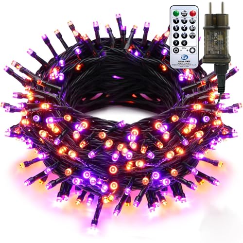 Auting Halloween Deko, 25M 200LEDS Halloween Lichterkette Lila Orange mit Fernbedienung und Timer, 8 Modi Wasserdichte Lichterkette halloween Deko für Outdoor Innen Garten Party Auting Halloween Deko, 25M 200LEDS Halloween Lichterkette Lila Orange mit Fernbedienung und Timer, 8 Modi Wasserdichte Lichterkette halloween Deko für Outdoor Innen Garten Party von Auting