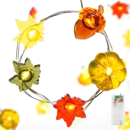 Auting Herbst Dekoration,LED Lichterkette 2M 20LED Kürbis Ahornblätter Eichel lichterketten herbst deko Batterie mit Timer, Herbst Lichterketten Innen for Herbst Deko Erntedankfest und Party Deko Auting Herbst Dekoration,LED Lichterkette 2M 20LED Kürbis Ahornblätter Eichel lichterketten herbst deko Batterie mit Timer, Herbst Lichterketten Innen for Herbst Deko Erntedankfest und Party Deko von Auting