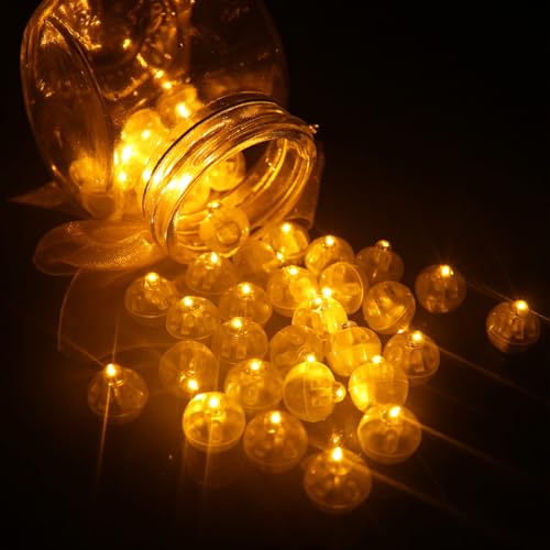 Auting Mini Led Licht,100 x LED Ballons Lichter Warmweiß, Led Bottlelight, led luftballon für luftballon girlande,Papier lampions, Hochzeit, Weihnachten, Party, Geburtstag, Halloween Deko von Auting