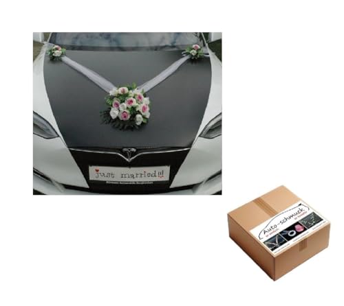 Autoschmuck Spitze STRAUß Auto Schmuck Braut Paar Rose Deko Dekoration Hochzeit Car Auto Wedding Deko PKW (SS Mix Lila) von Auto-schmuck so einfach so kreativ