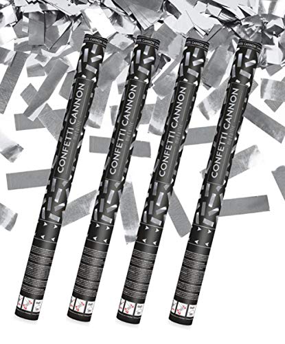 Max. Größe (80 cm) Partykanone Partypopper Streamer ®Auto-schmuck (4 Stück, silber) von Auto-schmuck so einfach so kreativ