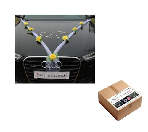 Organza M + Herzen ®Auto-schmuck (Gelb/Weiß/Weiß) von Auto-schmuck so einfach so kreativ