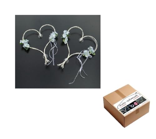 ROMANTISCHE Herzen Autoschmuck Auto Schmuck Braut Paar Rose Deko Dekoration Hochzeit Car Auto Wedding Deko (Blau 3) von Auto-schmuck so einfach so kreativ