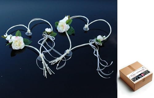 ROMANTISCHE Herzen Autoschmuck Auto Schmuck Braut Paar Rose Deko Dekoration Hochzeit Car Auto Wedding Deko (Lemon 2) von Auto-schmuck so einfach so kreativ