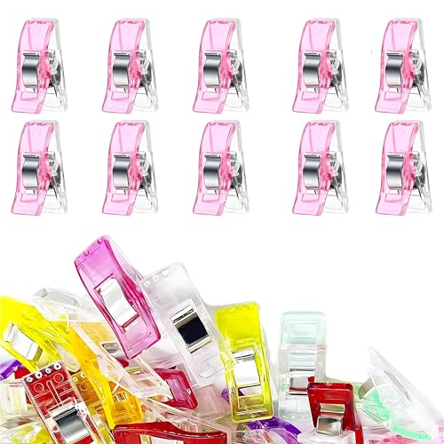 10 Clips zum Nähen Stoffen, Nähklammern Klammer Clips Nähen, Plastikclips Nähen Gehäkelten Quilts, Clips Nähen Tailor Craft Hangings Nähklammern Wäscheklammern Stoffklammern(Rosa) von AutoPrevails