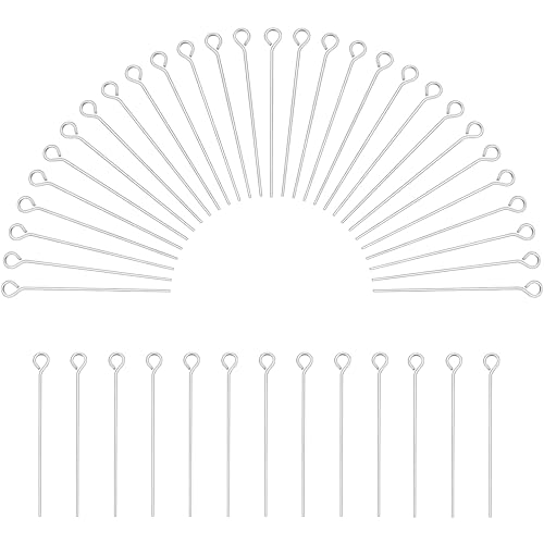 304 Edelstahl Eye Pins 300pcs Kopf Pin Kugelkopf Pins Entdeckungen Open Eye Pin für Ohrring Anhänger Schmuckherstellung Ösenstifte Edelstahl Ohrring Anhänger Perlen Schmuck DIY von AutoPrevails