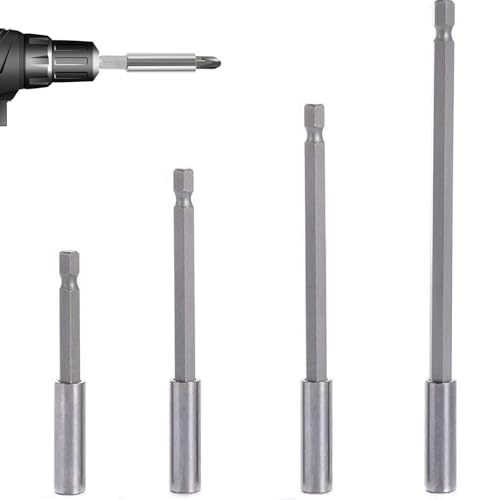 4tlg Bit verlängerung Bit Halter Bithalter Set, 1/4" Sechskantschaft Verlängerung Magnetische Bohrerhalter Magnetbohrer Schnellwechsel Bitsatz für Elektrische Verlängerung (60/75/100/150mm) von AutoPrevails