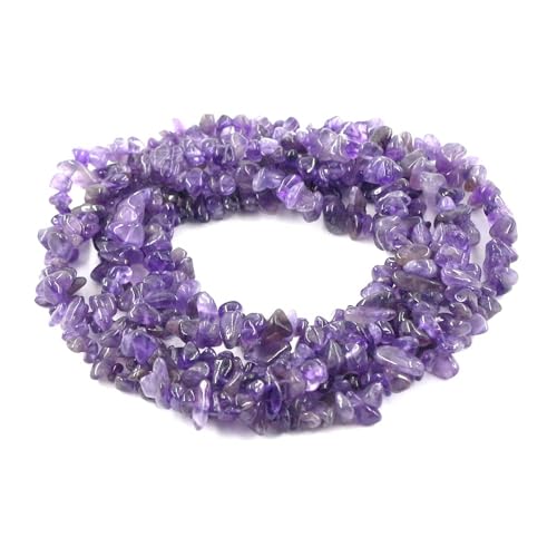 Amethyst Perlen zum Auffädeln Kristall 80cm Edelsteine Steine Perlenset für Armbänder Schmuck Selber Machen set Ketten Ohrringe Crafting Natürlichen Gebohrt 5-8mm (Lila) von AutoPrevails