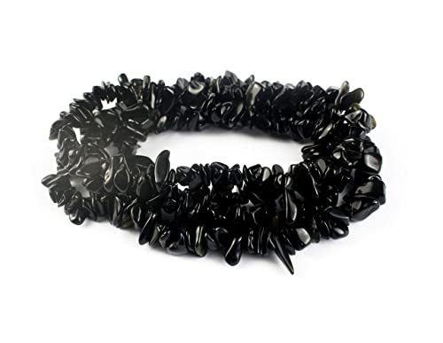 Amethyst Perlen zum Auffädeln Kristall 80cm Edelsteine Steine Perlenset für Armbänder Schmuck Selber Machen set Ketten Ohrringe Crafting Natürlichen Gebohrt 5-8mm (Schwarz) von AutoPrevails
