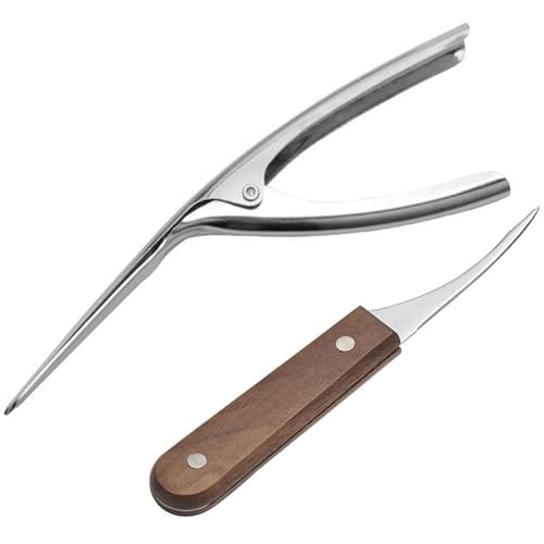 Shrimp Shell Messer 2 Stück Garnelenreiniger und Deveiner Edelstahl Shrimp Peeler Deveiner Shrimp Shell Messer mit Holzgriff Küchengeräte für Langusten, Hummer, Garnelen, Schäler, Shrimps DE von AutoPrevails