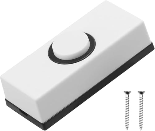 Türklingelknopf, verkabelter Türklingelknopf, verkabelter Klingelknopf, universeller verkabelter Türklingelknopf mit 2 Schrauben, wetterfester Kunststoff Türklingeltaste Türklingelschalter (Weiß) von AutoPrevails
