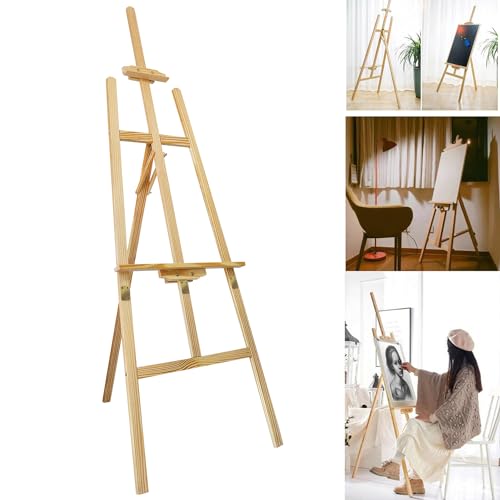 Künstler Staffelei - Professionelle Studio Staffelei A-Frame Floor Standing Staffelei Stativ für Malerei und Skizze, Künstler - Kiefer Holz - höhenverstellbar (175cm) von Autofather