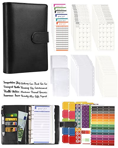 A6 Binder Budget Planner Notizbuch - 89pcs Leder Ringbuchordner Set, 6 Löcher Loseblatt Notebook Ordner Geld Sparen Mappe mit Budgetkarte/Kalender Karte/PVC Tasche/Refill Paper/Etikettenaufklebern A6 Binder Budget Planner Notizbuch - 89pcs Leder Ringbuchordner Set, 6 Löcher Loseblatt Notebook Ordner Geld Sparen Mappe mit Budgetkarte/Kalender Karte/PVC Tasche/Refill Paper/Etikettenaufklebern von Autwogo