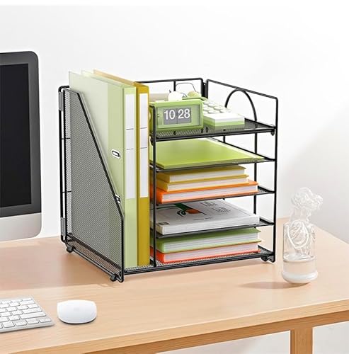 Auvo ADO04 Schreibtisch-Organizer aus Metallgeflecht, 5-stöckig, Papier-Briefablage mit Aktenhalter, vertikaler Zeitschriften-/Aktenhalter, Schreibtisch-Organizer für Bürobedarf, Schwarz Auvo ADO04 Schreibtisch-Organizer aus Metallgeflecht, 5-stöckig, Papier-Briefablage mit Aktenhalter, vertikaler Zeitschriften-/Aktenhalter, Schreibtisch-Organizer für Bürobedarf, Schwarz von Auvo