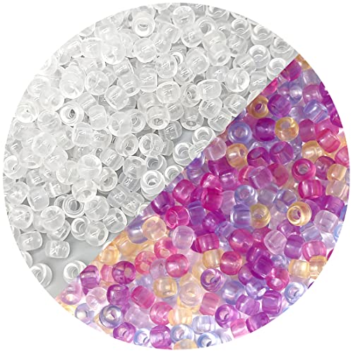 1000 Stück Pony Perlen Armband 9 mm UV-Kunststoff Fass Pony Perlen für Halskette, Haarperlen für Zöpfe für Mädchen, Schlüsselanhänger, Schmuckherstellung (ändern Sie die Farbe im Ultraviolett) 1000 Stück Pony Perlen Armband 9 mm UV-Kunststoff Fass Pony Perlen für Halskette, Haarperlen für Zöpfe für Mädchen, Schlüsselanhänger, Schmuckherstellung (ändern Sie die Farbe im Ultraviolett) von Auvoau