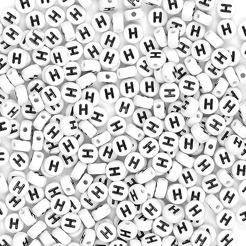 Auvoua Buchstabenperlen, H 4 x 7 mm, Weiß, Alphabet-Perlen, Acryl, runde Form, lose Perlen für Namensarmbänder, Halsketten, Schlüsselanhänger, DIY-Schmuckherstellung, 300 Stück Auvoua Buchstabenperlen, H 4 x 7 mm, Weiß, Alphabet-Perlen, Acryl, runde Form, lose Perlen für Namensarmbänder, Halsketten, Schlüsselanhänger, DIY-Schmuckherstellung, 300 Stück von Auvoau
