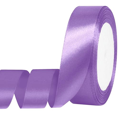 Auvotuis Fliederfarbenes Satinband, 2,5 cm x 22,7 m, dünnes einfarbiges Satinband für Geschenkverpackungen, Basteln, Haarschleifen, Hochzeits-Party-Dekoration, Nähen, Einladungskarten, Blumensträuße Auvotuis Fliederfarbenes Satinband, 2,5 cm x 22,7 m, dünnes einfarbiges Satinband für Geschenkverpackungen, Basteln, Haarschleifen, Hochzeits-Party-Dekoration, Nähen, Einladungskarten, Blumensträuße von Auvotuis