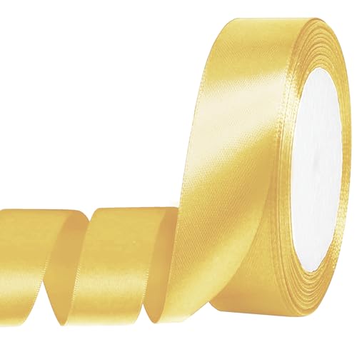 Auvotuis Gold-Satinband, dünnes, einfarbiges Satinband für Geschenkverpackungen, Basteln, Haarschleifen, Hochzeits-Party-Dekoration, Nähen, Einladungskarten, Blumensträuße, 2,5 cm x 22,7 m Auvotuis Gold-Satinband, dünnes, einfarbiges Satinband für Geschenkverpackungen, Basteln, Haarschleifen, Hochzeits-Party-Dekoration, Nähen, Einladungskarten, Blumensträuße, 2,5 cm x 22,7 m von Auvotuis