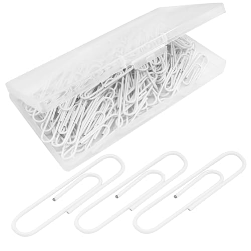 Auvotuis Große Büroklammern, weiß, beschichtet, Jumbo, wiederverwendbar, für Büro, Schule, Zuhause, Dokumente, Organisation, 100 Stück von Auvotuis