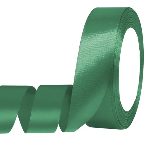Auvotuis Grünes Satinband, dünnes, einfarbiges Satinband für Geschenkverpackungen, Basteln, Haarschleifen, Hochzeitsdekoration, Nähen, Einladungskarten, Blumensträuße, 2,5 cm x 22,7 m Auvotuis Grünes Satinband, dünnes, einfarbiges Satinband für Geschenkverpackungen, Basteln, Haarschleifen, Hochzeitsdekoration, Nähen, Einladungskarten, Blumensträuße, 2,5 cm x 22,7 m von Auvotuis