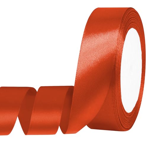 Auvotuis Orangefarbenes Satinband, 2,5 cm x 22,7 m, dünnes einfarbiges Satinband für Geschenkverpackungen, Basteln, Haarschleifen, Hochzeits-Party-Dekoration, Nähen, Einladungskarten, Blumensträuße Auvotuis Orangefarbenes Satinband, 2,5 cm x 22,7 m, dünnes einfarbiges Satinband für Geschenkverpackungen, Basteln, Haarschleifen, Hochzeits-Party-Dekoration, Nähen, Einladungskarten, Blumensträuße von Auvotuis