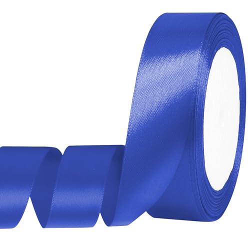 Auvotuis Satinband, dünnes, einfarbiges Satinband für Geschenkverpackungen, Basteln, Haarschleifen, Hochzeitsdekoration, Nähen, Einladungskarten, Blumensträuße, 2,5 cm x 22,7 m, Königsblau Auvotuis Satinband, dünnes, einfarbiges Satinband für Geschenkverpackungen, Basteln, Haarschleifen, Hochzeitsdekoration, Nähen, Einladungskarten, Blumensträuße, 2,5 cm x 22,7 m, Königsblau von Auvotuis