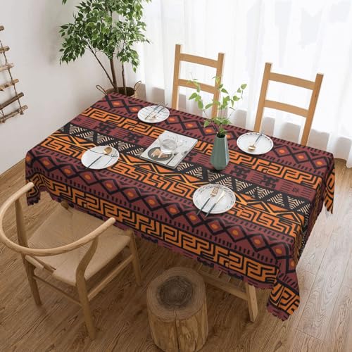 Modische rechteckige Tischdecke (183 x 137 cm) für Küche, Esszimmer, Party, Urlaub, Weihnachtsbuffet, afrikanisches Schlammtuch, Tribal-Drucke von AvImYa