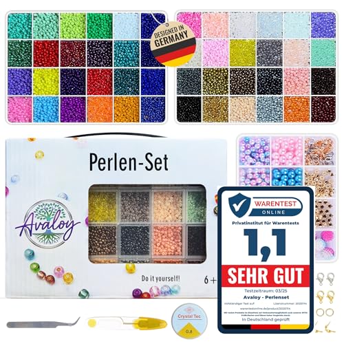 Avaloy Perlen für Armbänder 48 Farben Perlen Armbänder selber machen Perlen Set diy Perlen Set pastell Perlen zum Auffädeln Schmuckherstellung Kit Perlen 3mm Beads (Set 1) von Avaloy