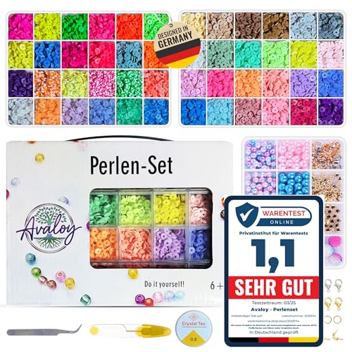 Avaloy Perlen für Armbänder 48 Farben hochwertige Perlen Armbänder selber machen Perlen Set diy Perlen Set pastell Perlen zum Auffädeln Schmuckherstellung Kit Perlen 6mm Beads (Set 2) von Avaloy