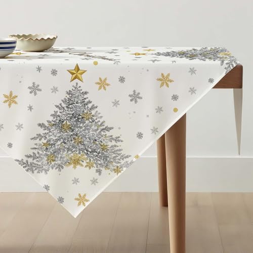 Avalune Tischdecke Weihnachten Mitteldecke Grau Weihnachtsbaum Winter Weihnachts Tischdeko Modern Gold Schneeflocken Tischwäsche Leinenoptik Weihnachtstischdecke für Tisch Party Dekor 100 x 100 cm Avalune Tischdecke Weihnachten Mitteldecke Grau Weihnachtsbaum Winter Weihnachts Tischdeko Modern Gold Schneeflocken Tischwäsche Leinenoptik Weihnachtstischdecke für Tisch Party Dekor 100 x 100 cm von Avalune