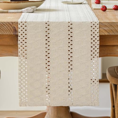 Avalune Tischläufer Beige Boho Tisch Läufer Modern Bauernhaus Klein Schmal Tischdecke Dekor Makramee Baumwolle Leinen Landhausstil Rustikaler Herbst Table Runner für Küche Hochzeit Party 30x140 cm Avalune Tischläufer Beige Boho Tisch Läufer Modern Bauernhaus Klein Schmal Tischdecke Dekor Makramee Baumwolle Leinen Landhausstil Rustikaler Herbst Table Runner für Küche Hochzeit Party 30x140 cm von Avalune