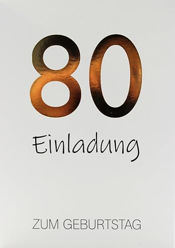 AvanCarte Einladung 80 Geburtstag Einladungskarte mit Text zum Ausfüllen Zahl 80 Jahre alt + Umschlag AvanCarte Einladung 80 Geburtstag Einladungskarte mit Text zum Ausfüllen Zahl 80 Jahre alt + Umschlag von AvanCarte