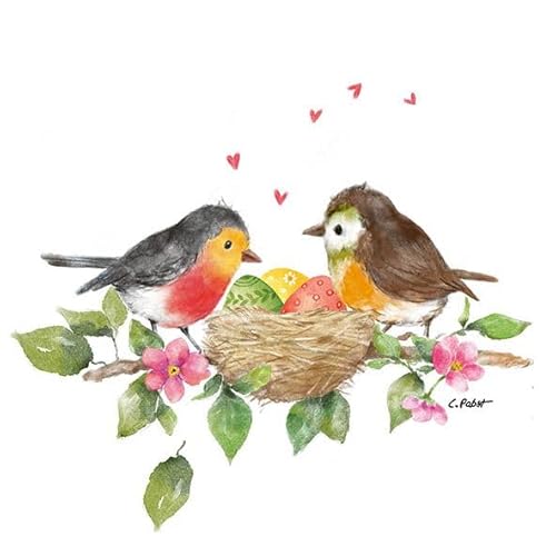 AvanCarte Ostern Frühjahr Servietten Tischdeko Rotkehlchen Osternest 20 St. 3-lagig 33x33cm AvanCarte Ostern Frühjahr Servietten Tischdeko Rotkehlchen Osternest 20 St. 3-lagig 33x33cm von AvanCarte