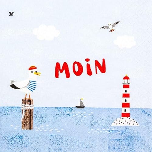 AvanCarte Servietten Maritim Küste Leuchtturm Möwe Moin 20 Stück 3-lagig 33x33cm AvanCarte Servietten Maritim Küste Leuchtturm Möwe Moin 20 Stück 3-lagig 33x33cm von AvanCarte