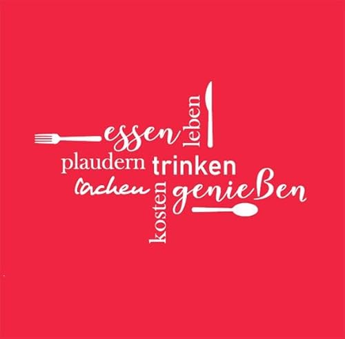 AvanCarte Servietten Spruch Text Essen Trinken plaudern genießen 20 Stück, 3-lagig 33x33cm AvanCarte Servietten Spruch Text Essen Trinken plaudern genießen 20 Stück, 3-lagig 33x33cm von AvanCarte