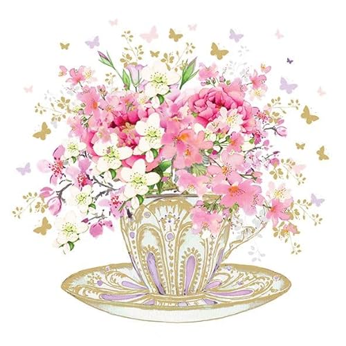 AvanCarte Servietten Tischdeko Geburtstag Natur Blumen in Tasse 20 Stück 3-lagig 33x33cm AvanCarte Servietten Tischdeko Geburtstag Natur Blumen in Tasse 20 Stück 3-lagig 33x33cm von AvanCarte