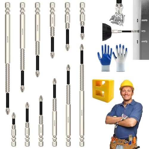 Cradlewaver-Bohrer, Hochmagnetisches Schraubendreher-Bit-Set, 6/12-teilig, Langlebige Stahlbits Mit Starker Magnetspitze, Schnellwechsel-Design Für Bohrmaschinen Und Schraubendreher (12 Stück) von Avanise
