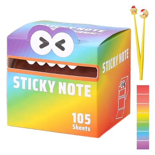 Niedliche Haftnotizen Mit Monstermuster, Lustige Pastellfarbene Auszieh-Notizblöcke, Lebendiges Farbverlaufsdesign, Leicht Zu Verschickende Notizblöcke, Tolles Geschenk Zum Schulanfang (#E) von Avanise