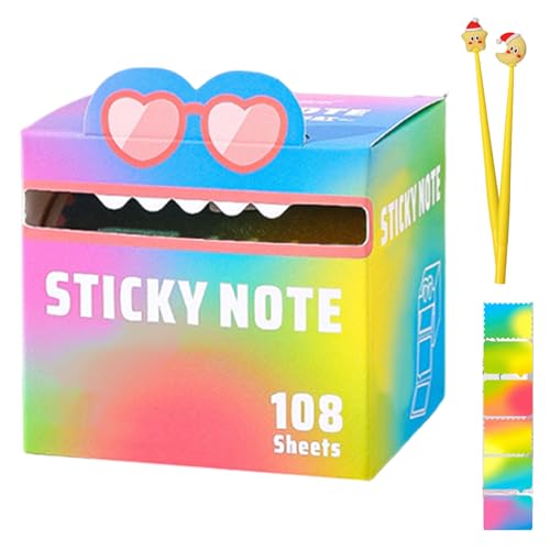 Niedliche Haftnotizen Mit Monstermuster, Lustige Pastellfarbene Auszieh-Notizblöcke, Lebendiges Farbverlaufsdesign, Leicht Zu Verschickende Notizblöcke, Tolles Geschenk Zum Schulanfang (#G) von Avanise